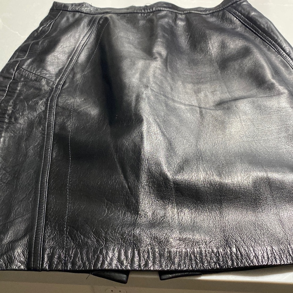 Black leather skirt